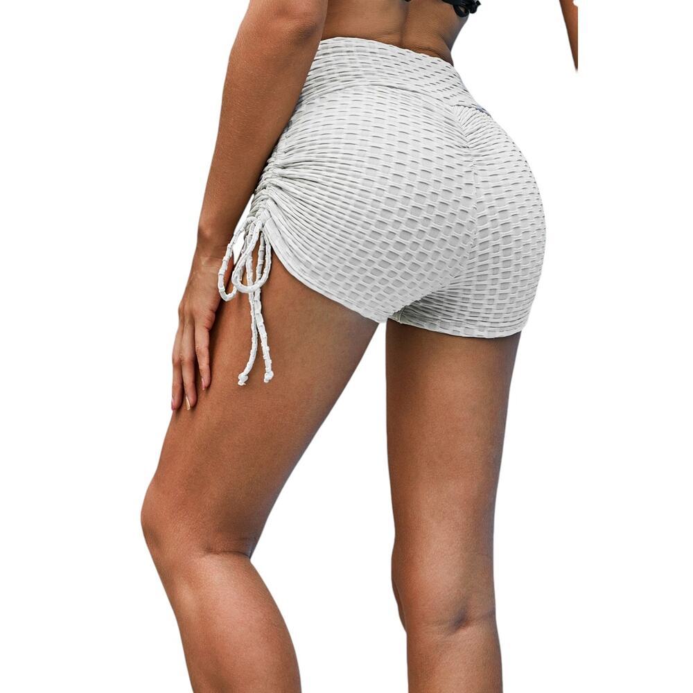 Gray Butt Lifting High Waist Yoga Shorts Sizes S-XL New - Picture 5 of 5
